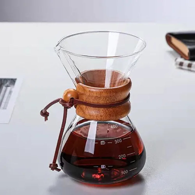 Hand Brewed Coffee Sharing Pot Filter Screen Glass Coffee Filter Cup Coffee Pot Set Drip Small Household Glass Pot Coffee Jar