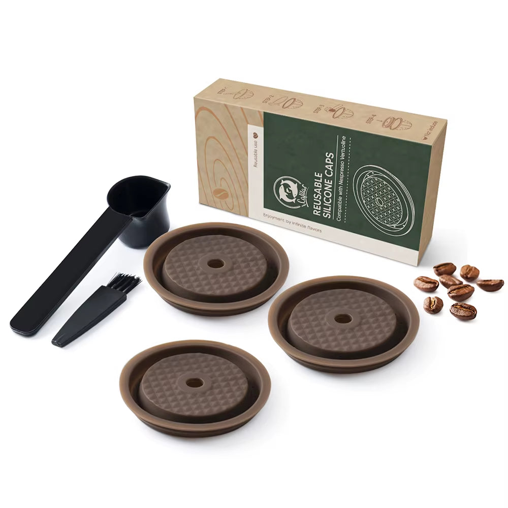 For Nespresso Vertuo Next Reusable Silicone Cap Coffee Capsule Cover Lid Compatible with Nespresso Vertuoline Original Capsules