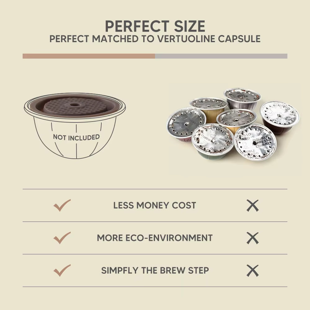 For Nespresso Vertuo Next Reusable Silicone Cap Coffee Capsule Cover Lid Compatible with Nespresso Vertuoline Original Capsules