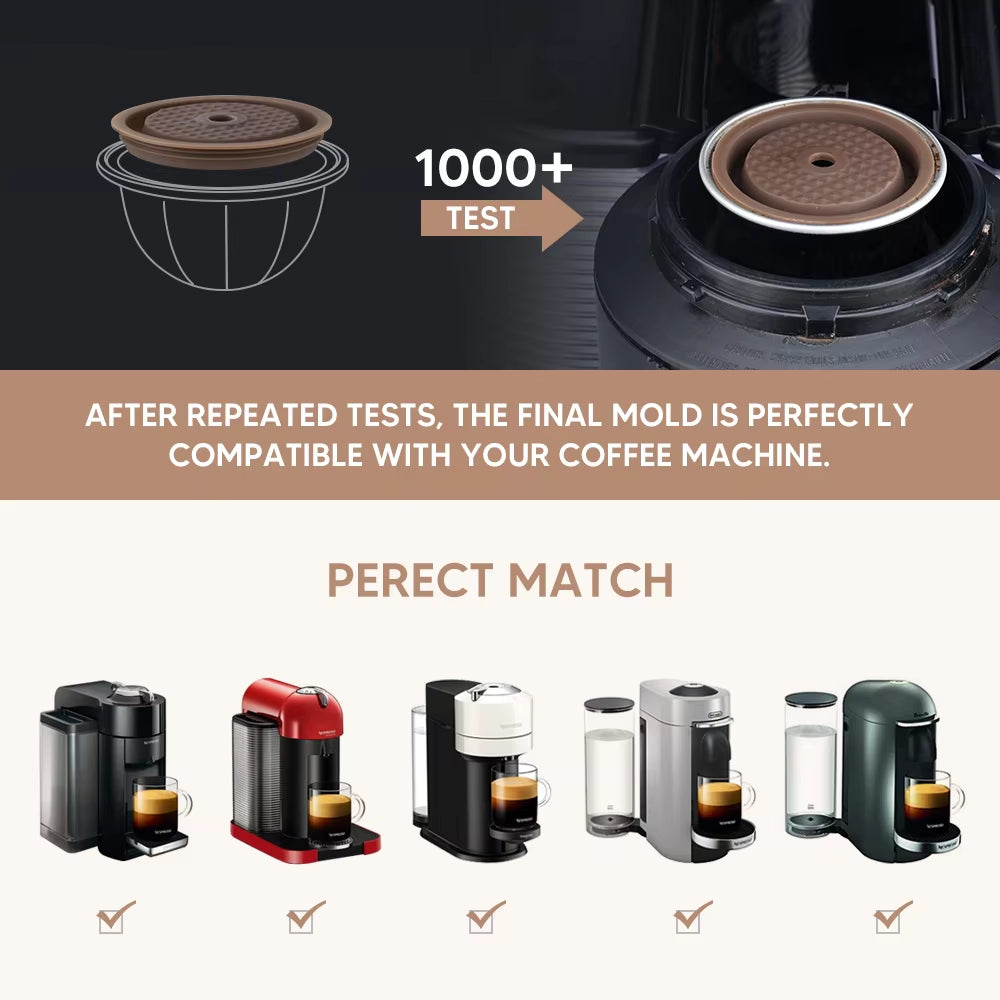 For Nespresso Vertuo Next Reusable Silicone Cap Coffee Capsule Cover Lid Compatible with Nespresso Vertuoline Original Capsules