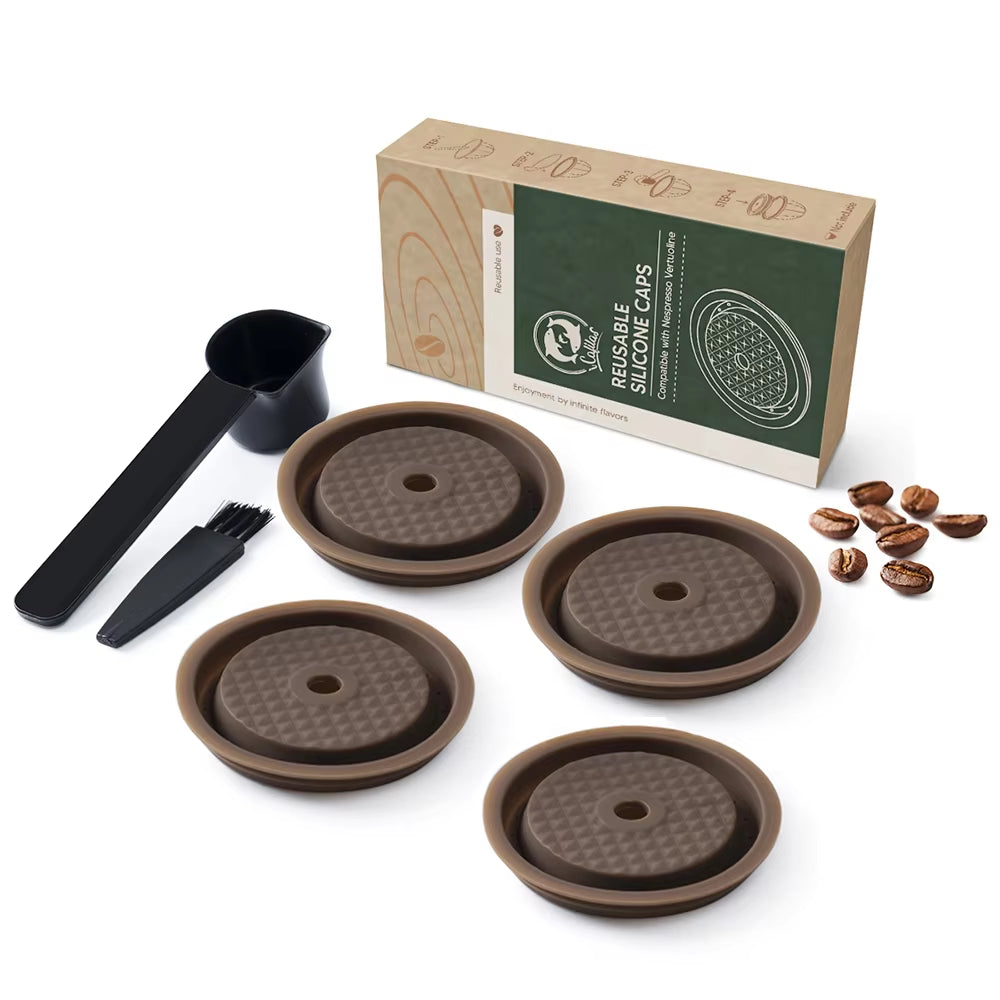 For Nespresso Vertuo Next Reusable Silicone Cap Coffee Capsule Cover Lid Compatible with Nespresso Vertuoline Original Capsules